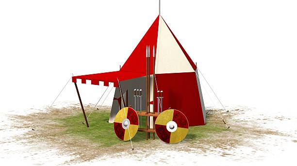 istock medieval knight tent and weapons isolated on white 589945034