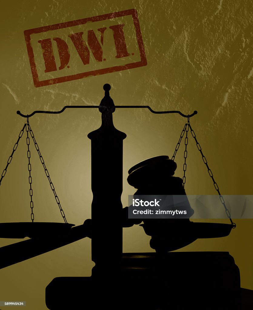 Driving drunk concept Court gavel with DWI text -- Driving while intoxicated concept Concepts Stock Photo