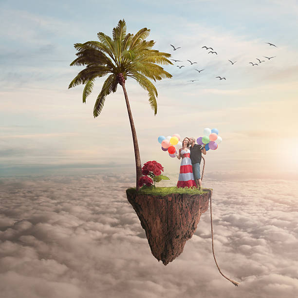 istock boy and girl on a flying island 589946688