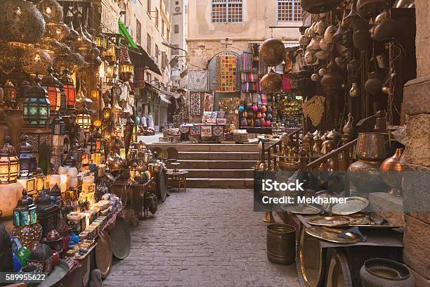 Khan Alkhalili Bazaar Stock Photo - Download Image Now - Cairo, Arabia, Souk