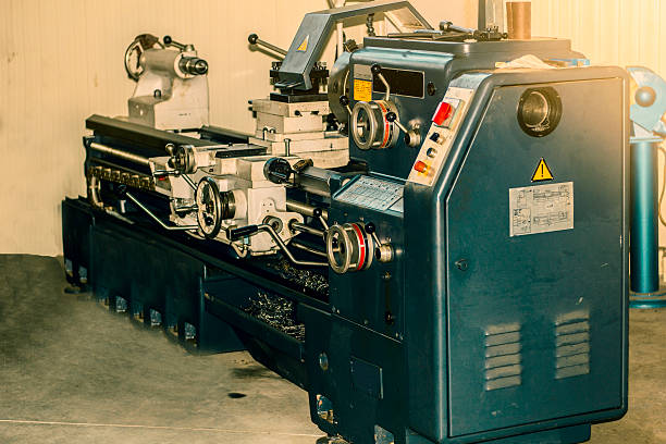 istock Univerzal turning machine with coolant at tool workshop. 589962092