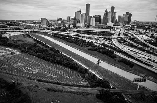 Houston texas black and white skyline urban city 