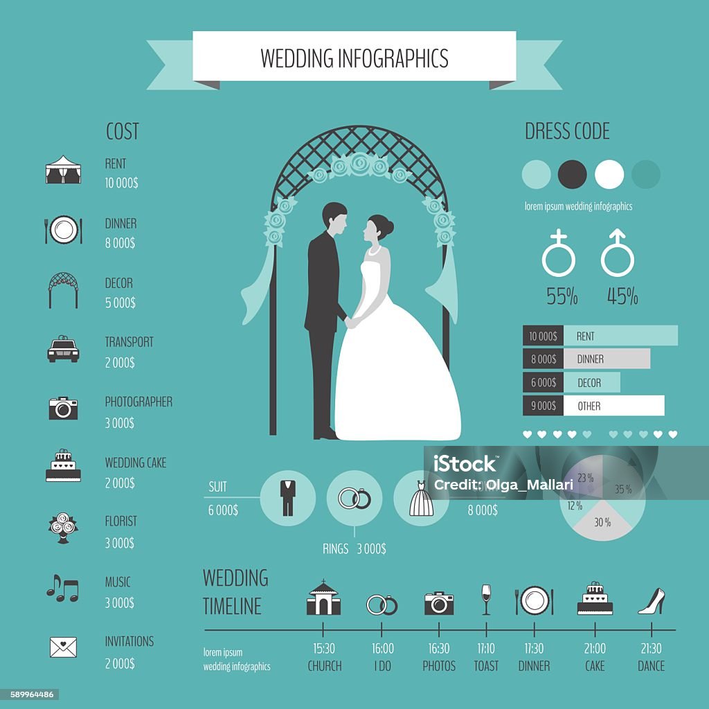 Wedding infographics Wedding stock vector
