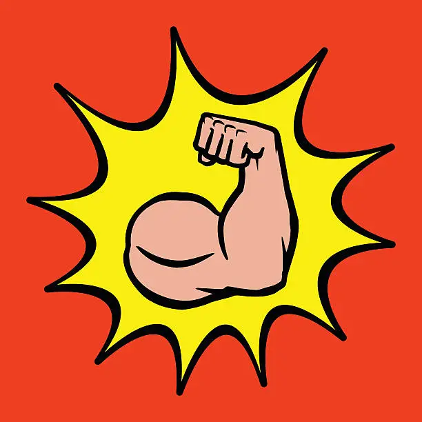 Vector illustration of Biceps Flex Arm Vector Icon