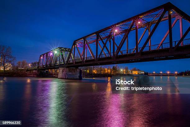 Cp Rail Train Bridge Stock Photo - Download Image Now - Red Deer - Alberta, Alberta, Photography