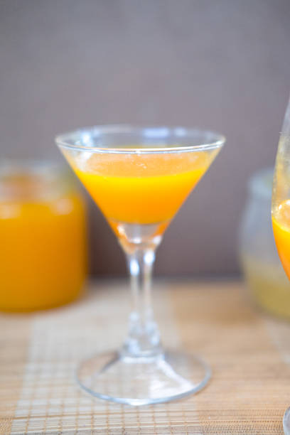 istock Orange juice in glass 589966476