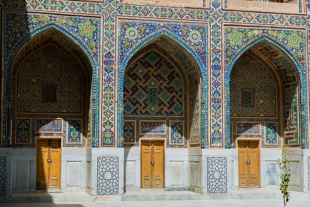 istock Gates to Tilya Kori Madrasah in Samarkand 589969738