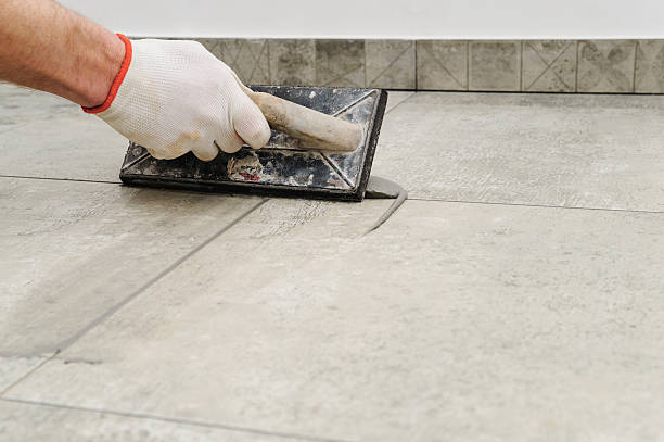 grout the tile