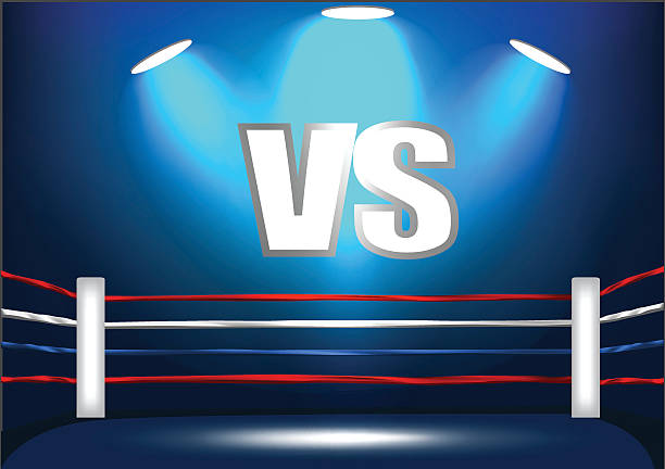 Boxing Ring Corner With Vs Icon And 3spotlight Stock Illustration -  Download Image Now - Boxing Ring, Backgrounds, Backdrop - Artificial Scene  - iStock