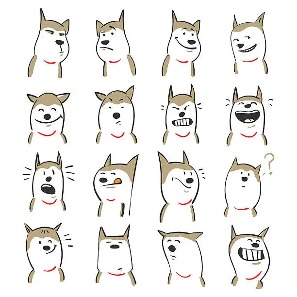 Vector illustration of Cute dogs