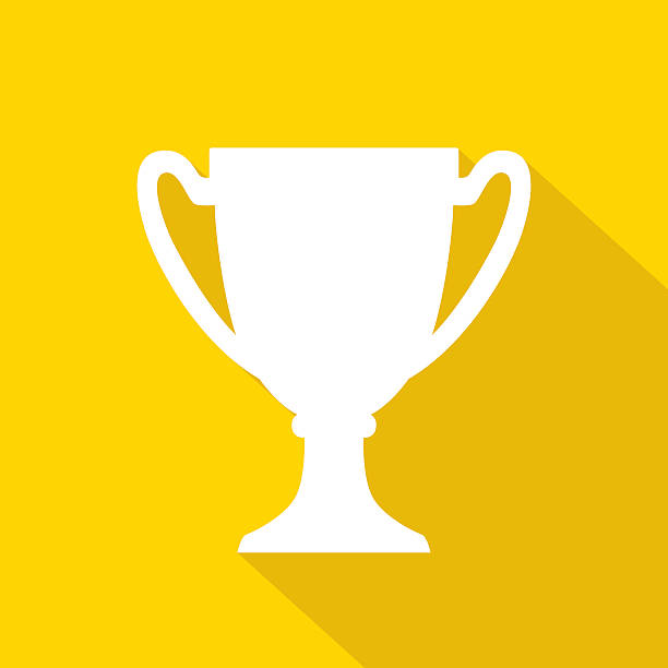 Trophy Icon White Vector illustration of trophy icon. winners cup icon stock illustrations