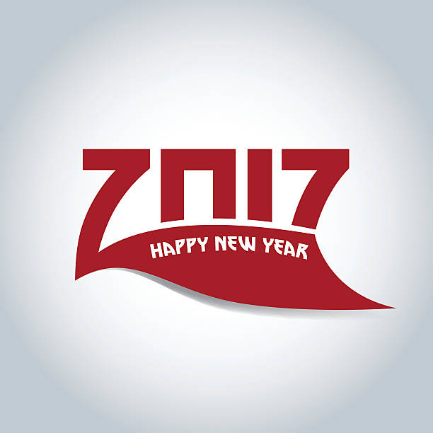 Typography design for new year 2017 vector art illustration