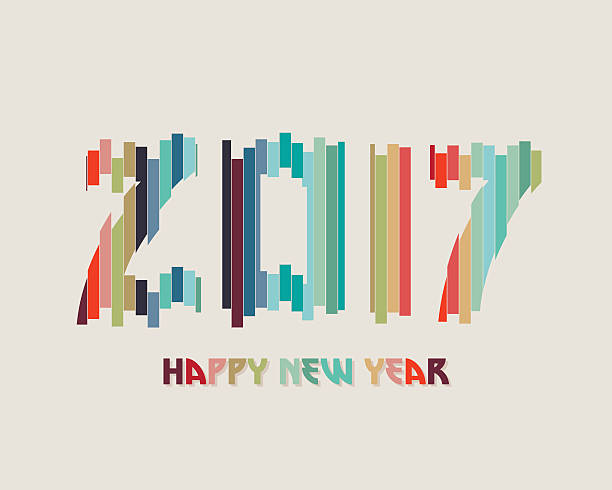 Typography design for new year 2017, Colors theme vector art illustration