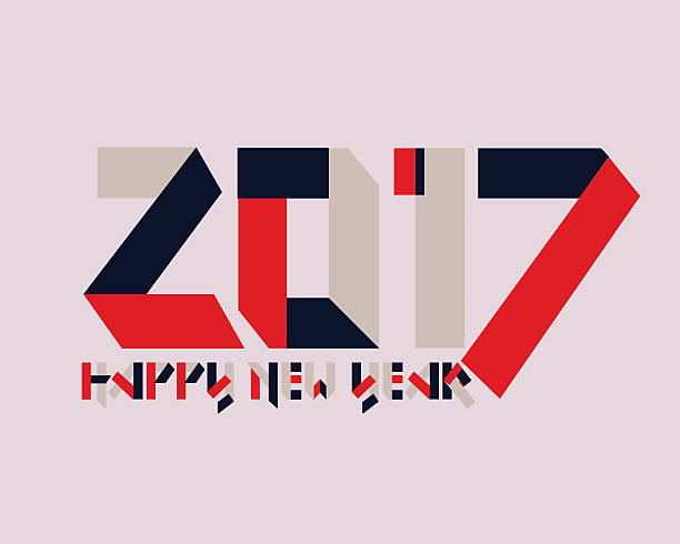 Conception typographique pour le calendrier du Nouvel An 2017 - Illustration vectorielle