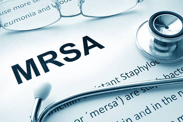 Paper with words  MRSA  Methicillin-resistant Staphylococcus Aureus Paper with words  MRSA  Methicillin-resistant Staphylococcus Aureus aureus stock pictures, royalty-free photos & images