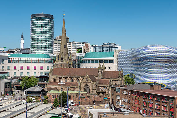 birmingham cityscape, anglie, velká británie - the-rotunda - stock snímky, obrázky a fotky