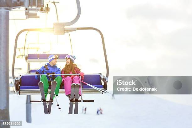 Smiling People Stock Photo - Download Image Now - Ski Lift, Ski, Skiing