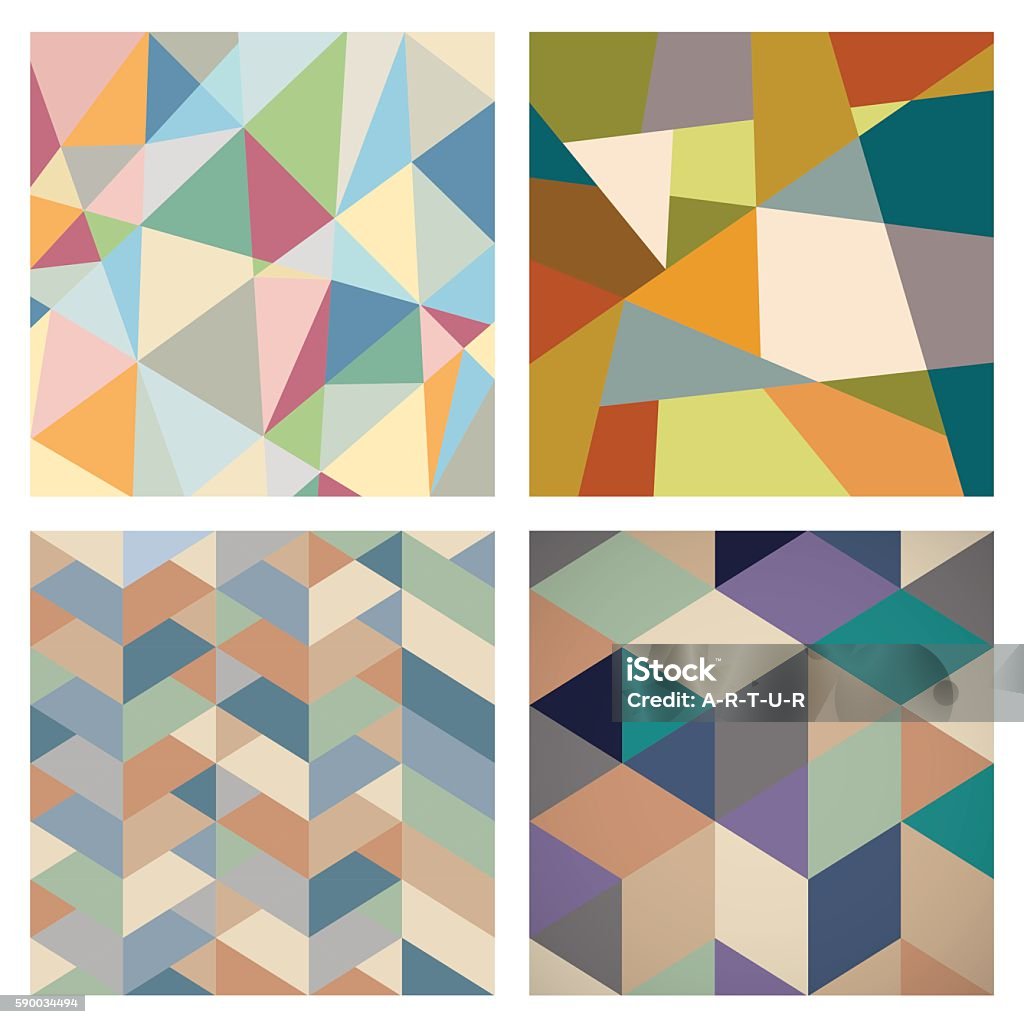 Four Retro Geometric backgrounds for design Vector set Abstract stock vector