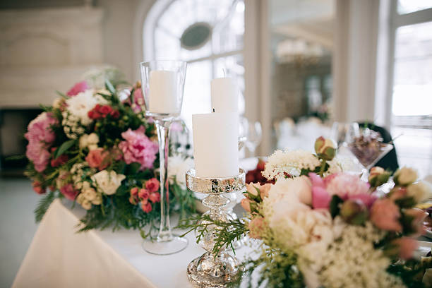 istock Hand Made Wedding Decoration, flowers, wood 590034666