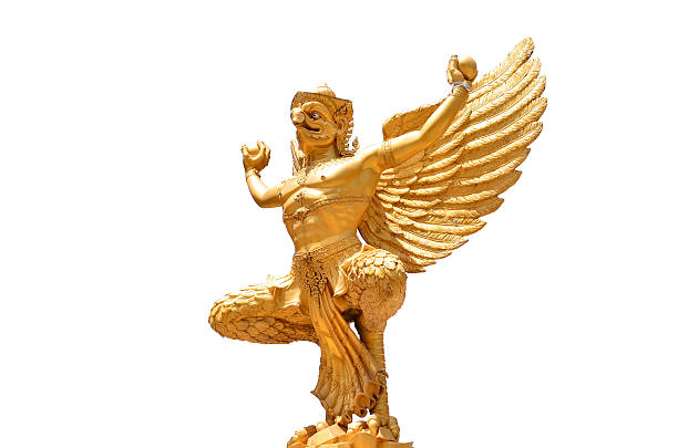istock Golden garuda statue isolated clipping path 590034970