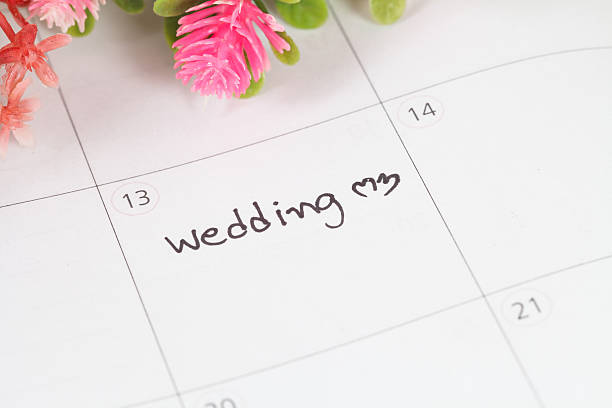 istock Reminder Wedding day in calendar 590037428