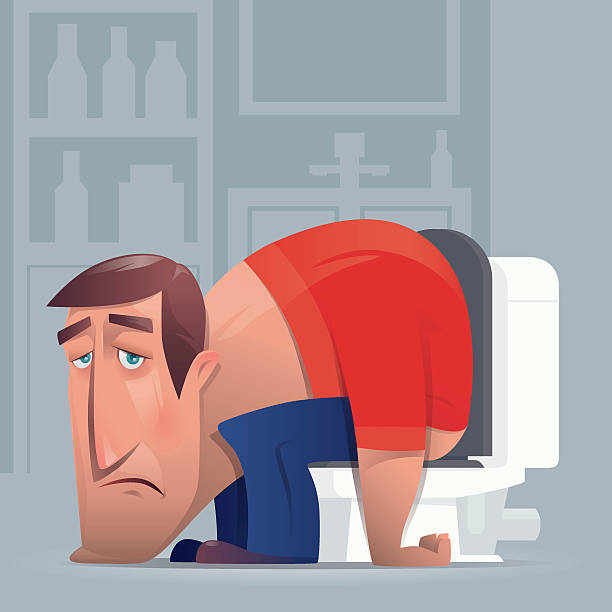 constipation vector art illustration