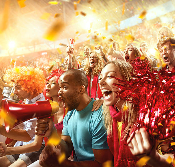 istock Sport fans: Group of cheering fans 590043526