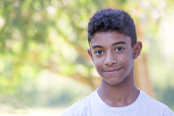 Sincere mixed race teenager
