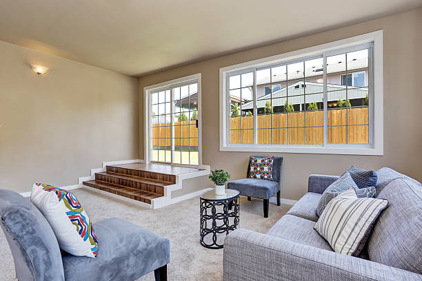 istock Hallway interior in beige walls. Living room 590046580