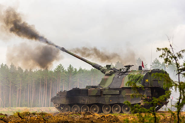 istock german self-propelled howitzer on battlefield 590047744