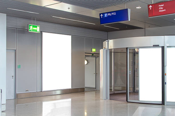 istock White large blank advertising board with copy space in airport 590051188