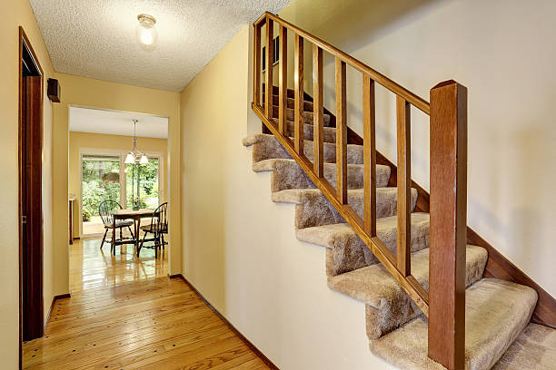 istock Hallway interior in light tones with hardwood floor. 590053190
