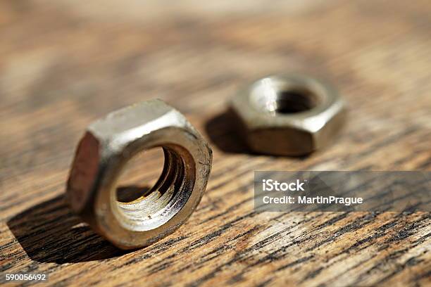 Macro Detail Of A Siver Metal Small Nut Stock Photo - Download Image Now