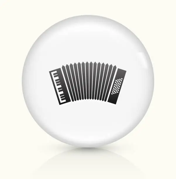 Vector illustration of Accordion icon on white round vector button