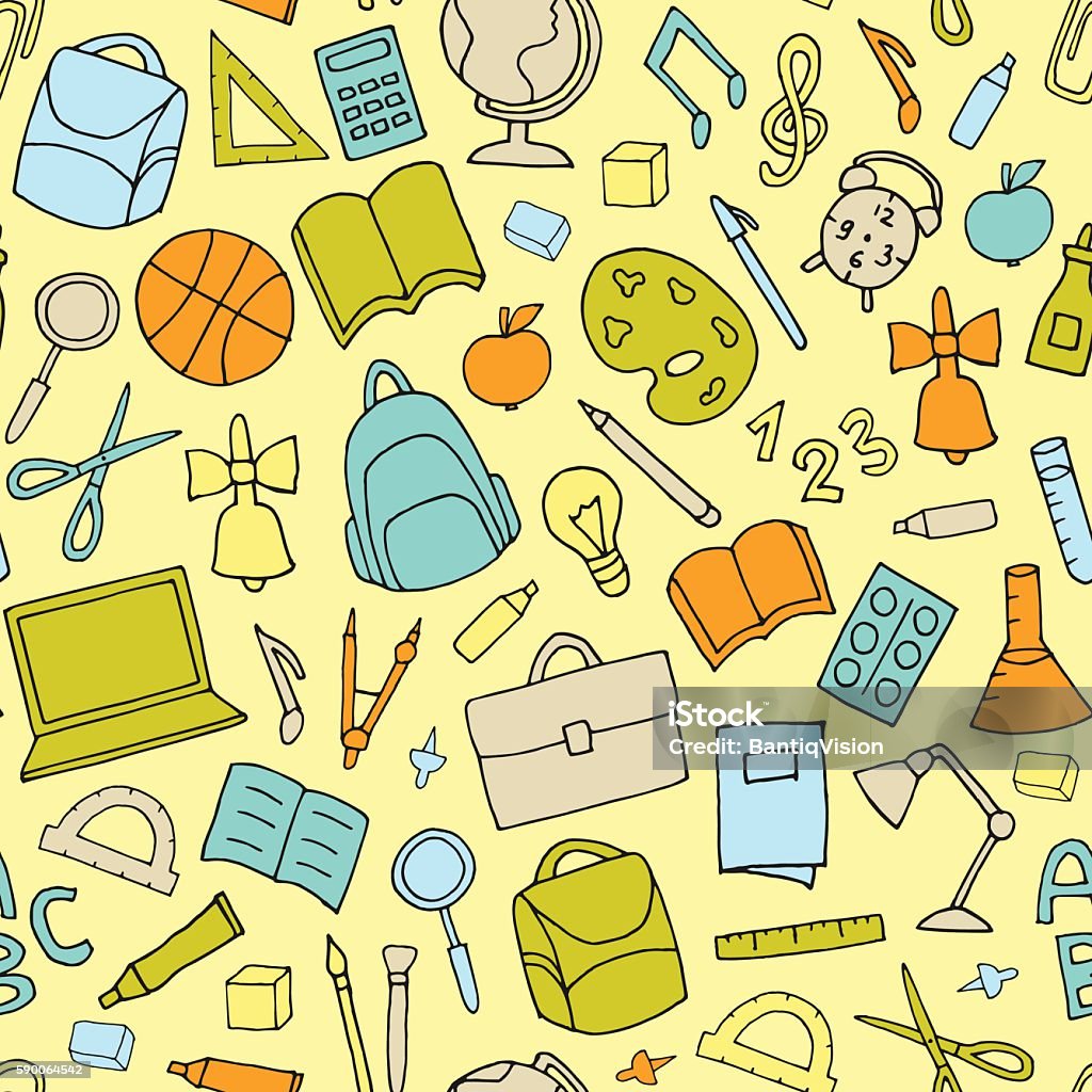 High Resolution School Pattern School Pattern Stock Illustration - Download Image Now - Artist's ...
