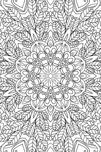Mandala background. Ethnic decorative elements. Hand drawn . Coloringg book for Mandala background. Round Ornament.. Coloring book for adults. Oriental pattern, vector illustration. Islam and Arabic and Indian and turkish and pakistan, and chinese, ottoman motifs. adult stock illustrations