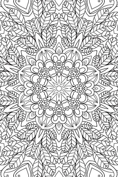 Vector illustration of Mandala background. Ethnic decorative elements. Hand drawn . Coloringg book for