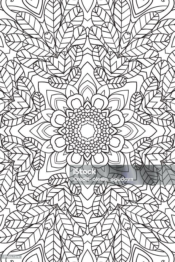 Mandala background. Ethnic decorative elements. Hand drawn . Coloringg book for Mandala background. Round Ornament.. Coloring book for adults. Oriental pattern, vector illustration. Islam and Arabic and Indian and turkish and pakistan, and chinese, ottoman motifs. Pattern stock vector