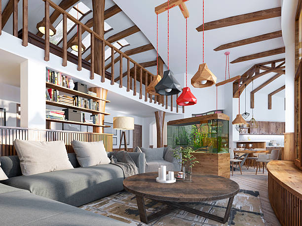 modern luxury house interior. 3d rendering design