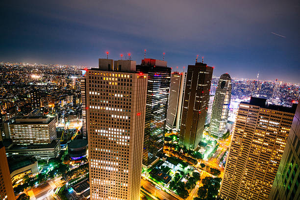 istock Tokyo cityscape from high angle view at night 590069880