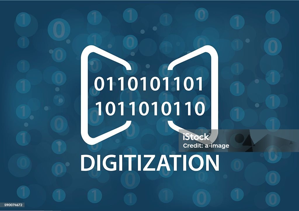 Digitization Concept Vector Illustration Digital Background With Binary ...