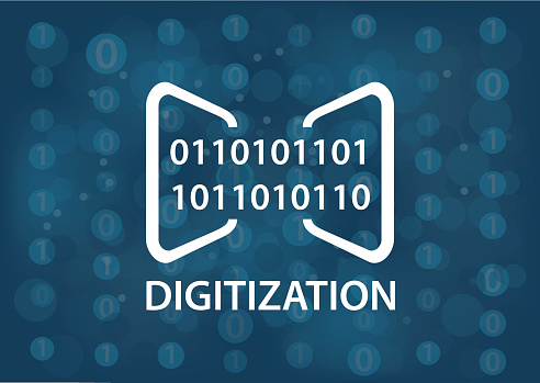 Digitzing Language Digitization Concept Vector Illustration Digital Background With Binary ...