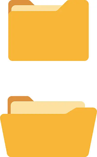 Vector illustration of Open and close folder. Flat icons