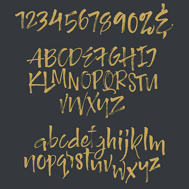 벡터 알파벳 - handwriting blackboard alphabet alphabetical order stock illustrations