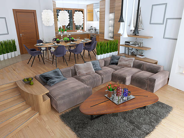 istock The room is a studio with kitchen and dining area 590079560