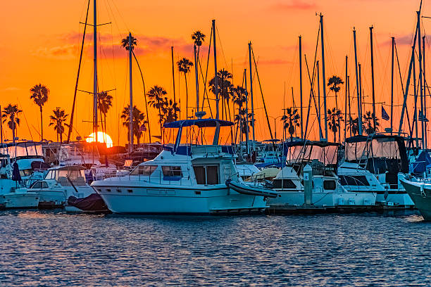 istock Sunset Harbor with recreational boats at Oceanside, CA(P) 590079638