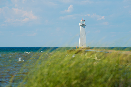 New York State, Sodus Bay, Lake Ontario, Lighthouse, Horizontal, Marram Grass