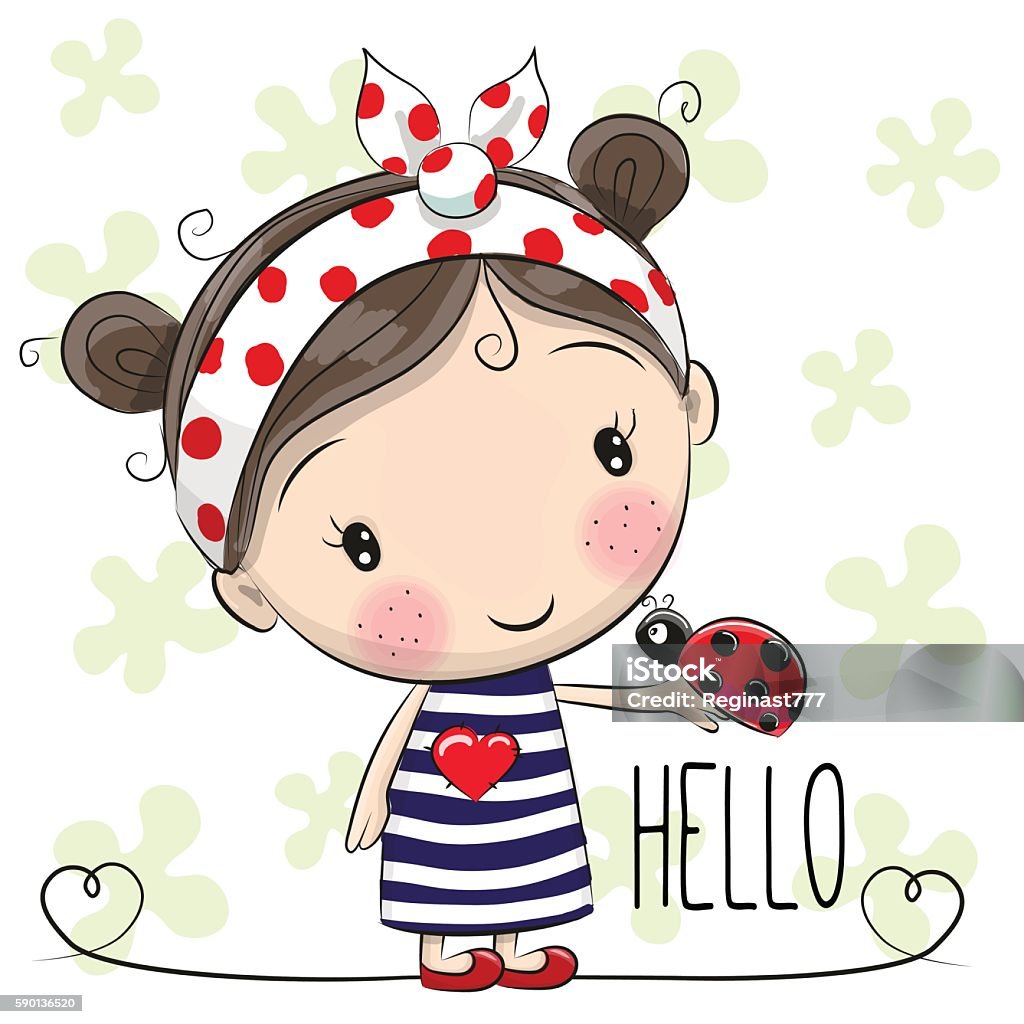 Cute Cartoon Girl Stock Illustration - Download Image Now - Baby Girls, Baby  - Human Age, Cute - iStock