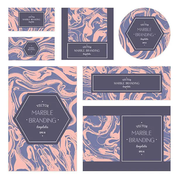 Vector illustration of Marbled cards.