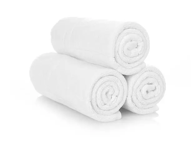 Photo of Rolled up white towels